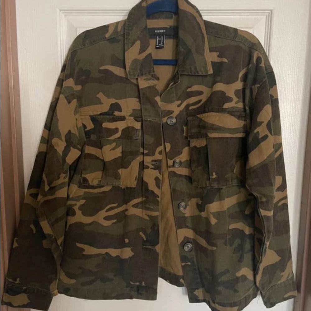 Forever 21 Camouflage Military Jacket